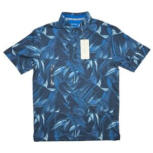 Walter Hagen Clubhouse Airbrush Print Golf Polo, Navy Blue Mens Size Small